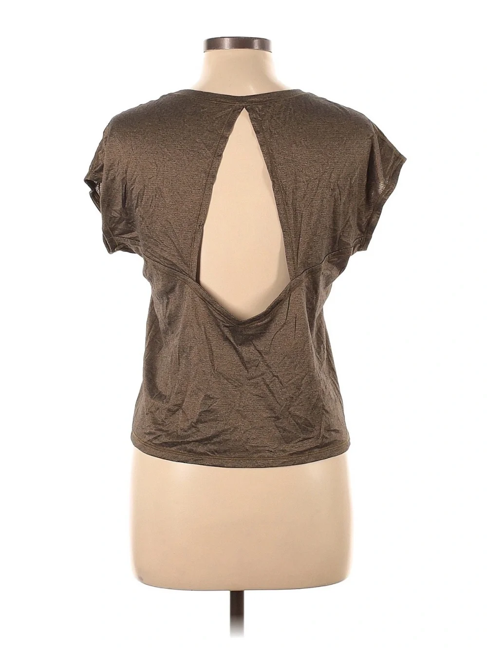 Lululemon Sweaty Or Not Crop Tee Heathered Black / Gold